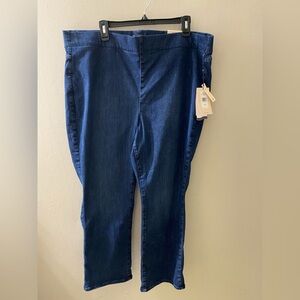 NYDJ jean pull on slim bootcut size 2x( 20-22)  Petite dark wash Decker NWT